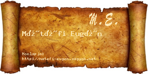 Mátéfi Eugén névjegykártya